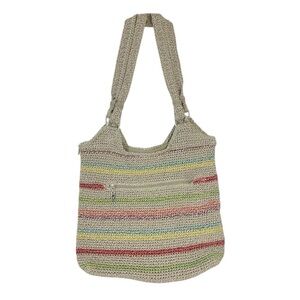 The Sak Multicolored Crochet Shoulder Bag – Boho Rainbow Stripes